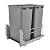 Rev-A-Shelf 53WC-2150SCDM-217 Double 50-Quart Undermount Kitchen Cabinet Pullout Waste Containers with Soft Close, Gray