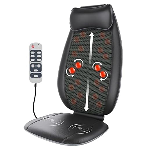 Back Massager, RENPHO S-Shaped Shiatsu Massage Seat Cushion with Vibration, Heat, Deep Kneading Rolling, Massage Chair Pad for Shoulder Waist Hips Muscle Pain Relief. Use at Home & Office & Car