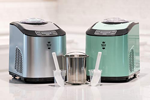 Royal Brew Ice Cream Maker 1.5 Quart Upright Stainless Steel Frozen Yogurt, Sorbet and Gelato Machine with Built-In Compressor (Mint Green)