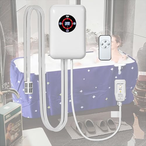 Weyot Calentador de Agua para Jacuzzi, termostato de baño con Control de Temperatura Constante de 30-43 °C y múltiples Funciones de Seguridad, para bañera, minipiscina, Cubo