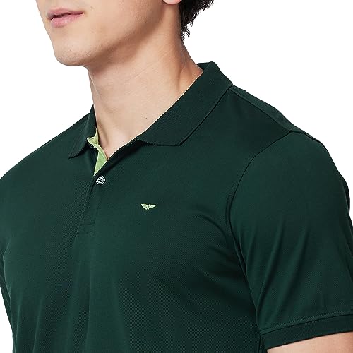 Image of Park Avenue Slim Fit Pure Cotton Print Pattern Polo Neck Casual T-Shirt