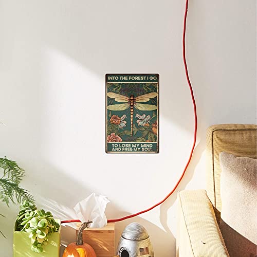 Putuo Decor Inspirational Quote Metal Sign, Vintage Motivational Dragonfly Wall Decor For Home, Bedroom, Office, 12 X 8 Inches Aluminum #TOP4