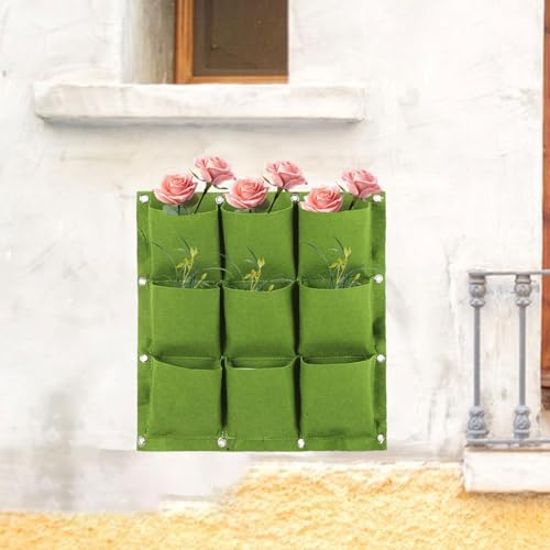 Bothyi Plantador de parede de jardim, de contêiner de flores para cultivar plantas com 9 bolsos pend