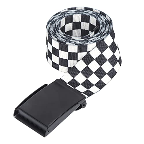 Checkered Belt with Easy Untie Buttons for Outdoor Belts, Cuttable Strap for Clothing Decoration