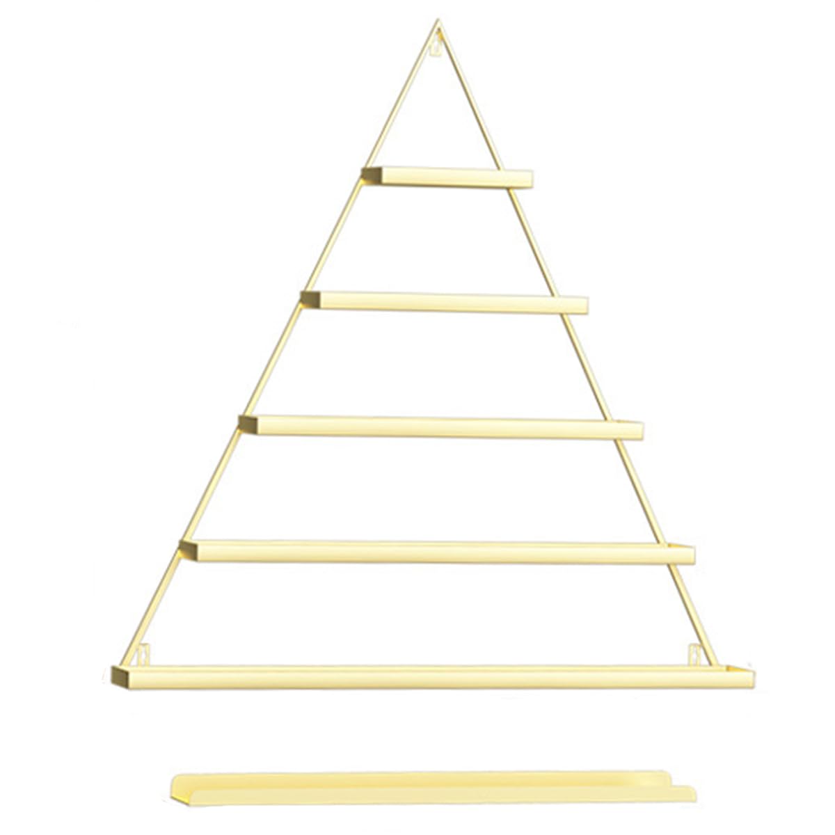 Estante Triangular Dorado para Esmalte De UñAs, Estante De Almacenamiento De CosméTicos Montado En La Pared, Estante De ExhibicióN De Metal para SalóN De UñAs Y Sala De Estar