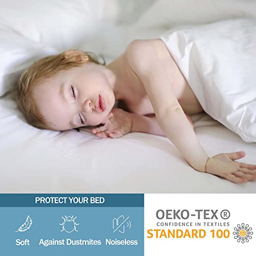 Waterproof Mattress Protector Crib，2 Pack Hypoallergenic & Skin Friendly Mattress Pads, Soft, Breathable & Noiseless Mattress Cover Fits Baby Crib Toddler Bed (52''X28'') #TOP4