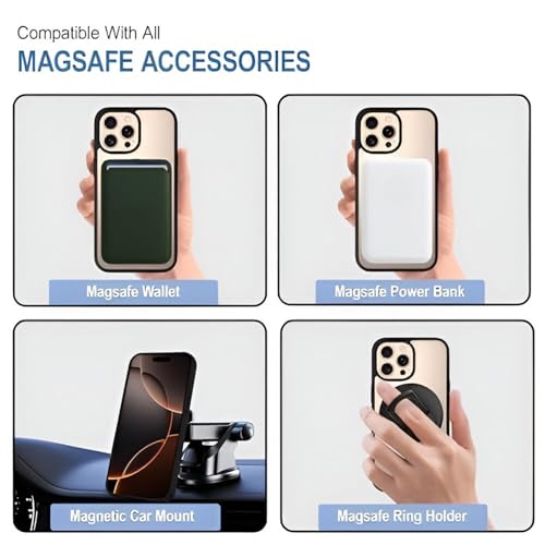 Image of Compatible with iPhone 16 Pro Case [6.3 Inch] with Black Border | Compatible with Mag-Safe Clear Cover | Anti-Yellowing | Slim Fit & Enhanced Protection