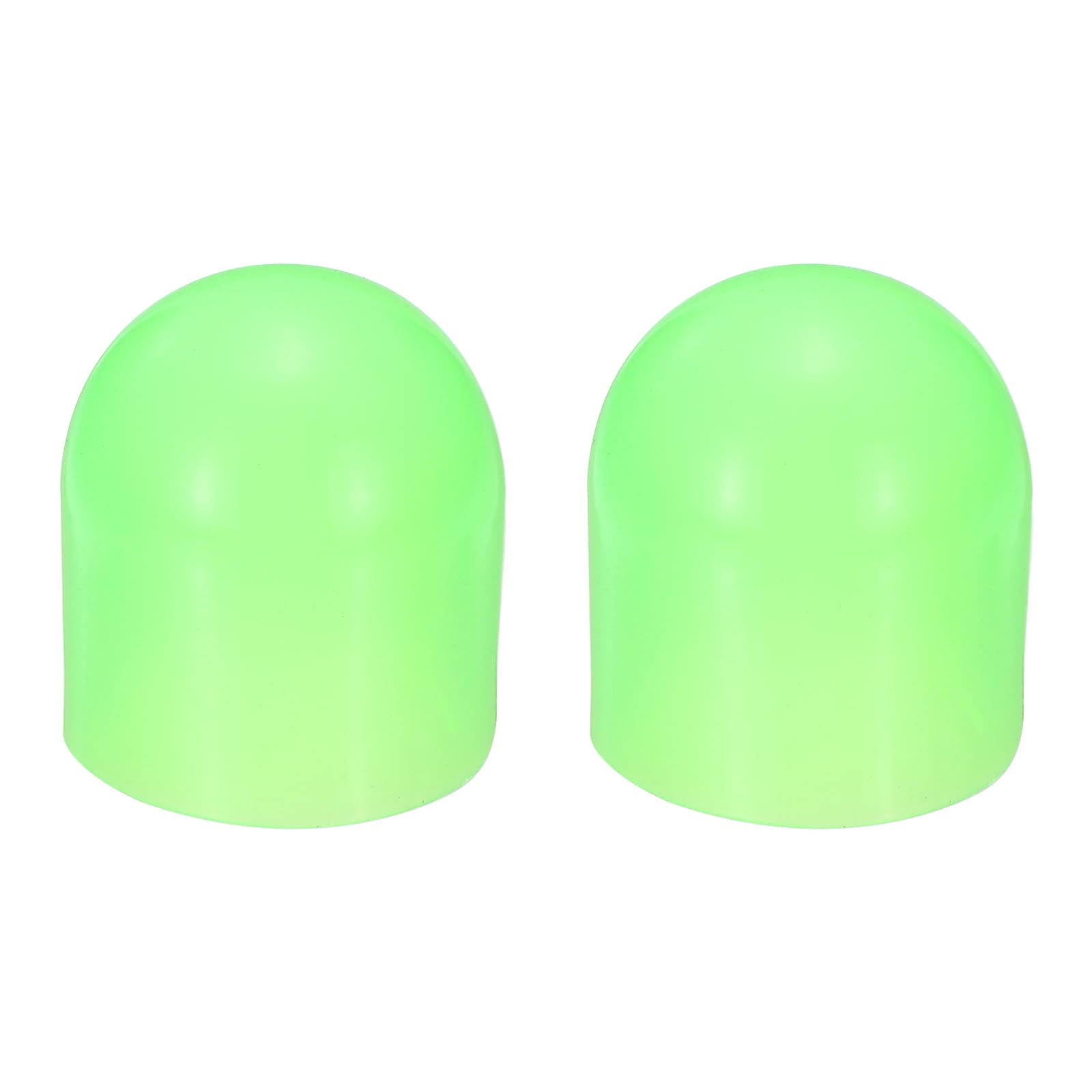 sourcing map 2 Pcs Flashlight Diffuser Caps, 43mm ID x 50mm Height Flexible Silicone End Caps, Screw Thread Protector Covers for 44-46mm Torch LED Lights Furniture Tubing Bolt, Green