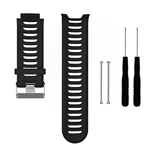 MOTONG Garmin Forerunner 910XT Replacement Band - MOTONG Silicone Strap Replacement Band for Garmin Forerunner 910XT (Silicone Black)