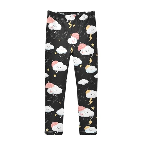 Cute Cloud Sky Girls Leggings Soft Stretch Workout Yoga Dance Pants for Kids Casual Tights