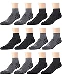 New Balance Men's Athletic Arch Compression Cushion Comfort Quarter Socks (12 Pack), Grey, Size Shoe Size: 6-12.5'