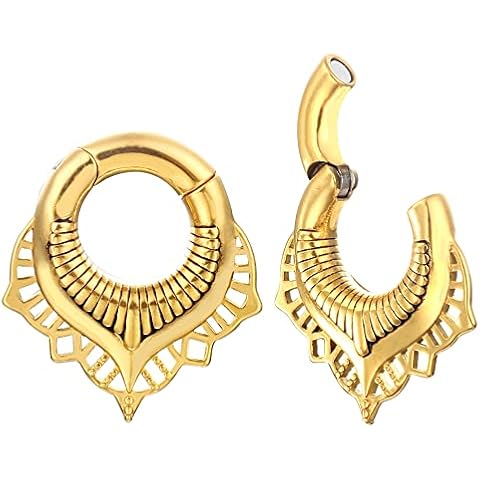 Earblity 6mm Stainless Steel Floral Ear Weights Cover