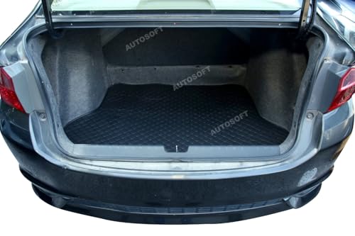 Image of Auto Soft TAISOR 7D Car Boot Mat | Premium Nappa Leathereite Trunk Liner | Waterproof Dustproof Anti-Slip Boot Mat | Diamond Cut Heavy Duty Dicky Mat | Durable Car Accessories for Cars