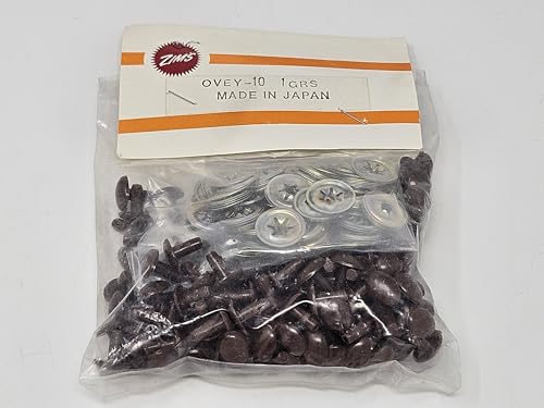 Generic 10mm Oval Plastic Safety Eyes or Noses for Craft Amigurumi Dolls or Puppets (Bulk Pack of 144) (Brown), OVEY-10-Bulk