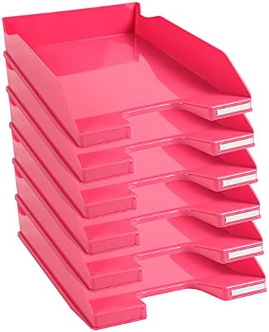 Bandejas Para Documentos Exacompta - Juego De 6, Tamaño A4, Color Cristal Brillante, 34.6x25.5x6.5cm