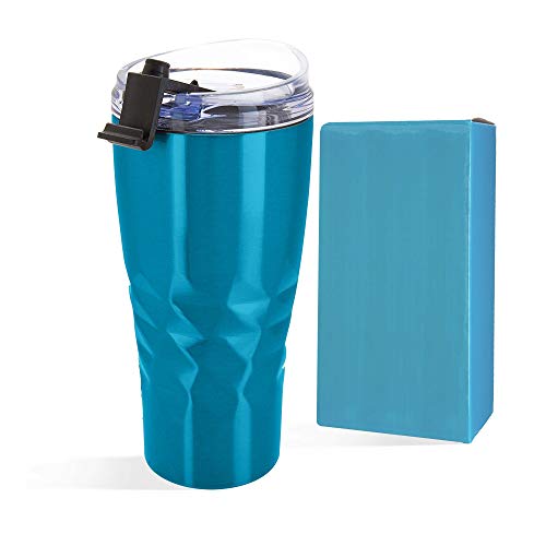 Primula Peak Hot or Cold Vacuum Sealed Triple Layer Copper Technology Tumbler with Matching Gift Box, 20 Oz, Blue