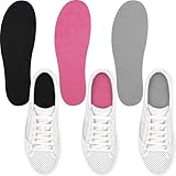 Velmitten 3 Pairs Sockless Shoe Liner No Show Socks Washable Barefoot Shoe Insert Insoles Women Man(Black, Gray, Rose Red)