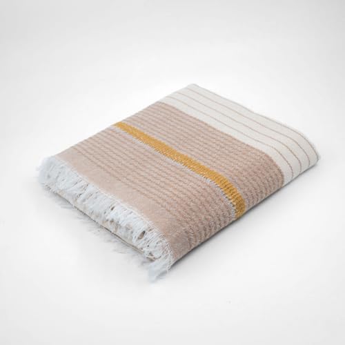 BERCA HOME Olympos Turkish Beach Towel – Lightweight, Quick Dry, Sand Free – 100% Cotton Peshtemal Hammam & Bath Towel – 90x190 cm – Soft & Compact for Spa, Travel, Gym, Yoga, Camp, Picnic (Brown)