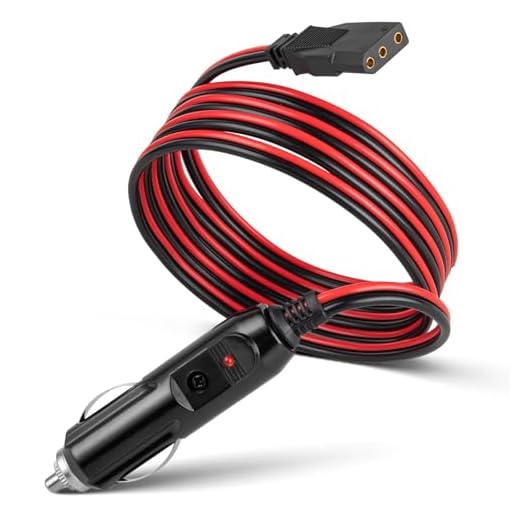 Anina CB Radio Power Cable with LED Light Compatible with Cobra Galaxy Midland 5FT Heavy Duty 16AWG Lighter Plug Adapter with 15A Fuse Protection