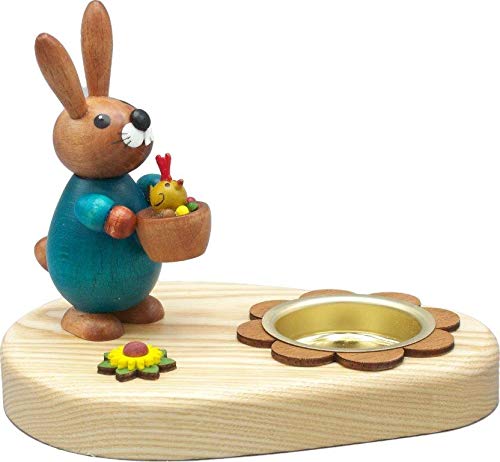 Bougeoir en forme de lapin bleu Rudolphs de 10 cm pour bougie