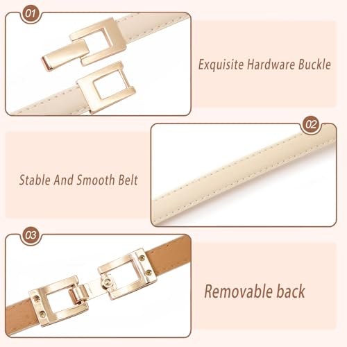 Women PU Leather Belt Skinny Thin Waist Belts for Dresses3