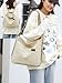 RUNSOON Corduroy Tote Bag for Women Convertible Backpack Purse Crossbody Hobo Shoulder Bag with Multi Pockets Compartments, Beige