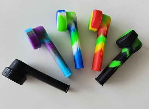 5 pcs Silicone Capped Colourful Straw - Unbreakable Pocket Travel Size - Seal Cap For On The Go