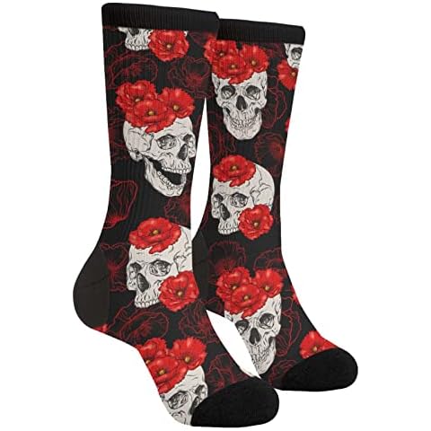 Skull Funny Unisex Dress Socks Fancy Novelty Casual Crazy Crew Socks For Men Women, 6, One size Cover