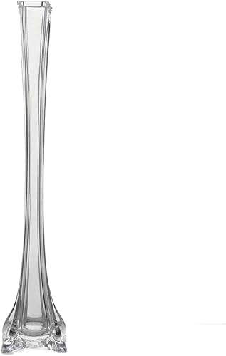 Miniatura 6 de Jarrón WGV Torre Eiffel, Abierto 1". Altura 16", Jarrón de cristal transparente para centro de mesa de boda, decoración del hogar y oficina, 1