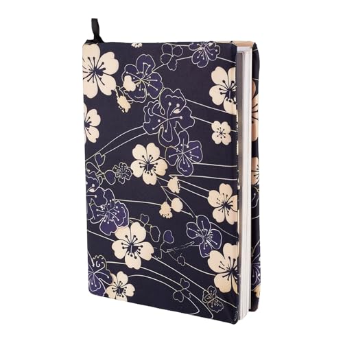 NICENEEDED Flower Stretchable Book Cover, Gold Line Book Sleeve
