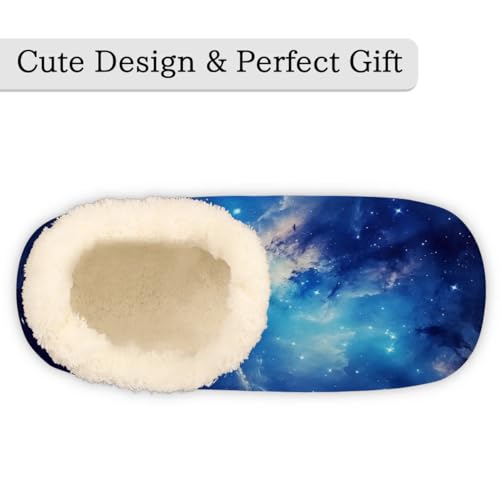 Galaxy Nebula House Slippers for Women Men, Galaxy Space Star Fuzzy Soft Cozy Non Slip Slipper Socks3