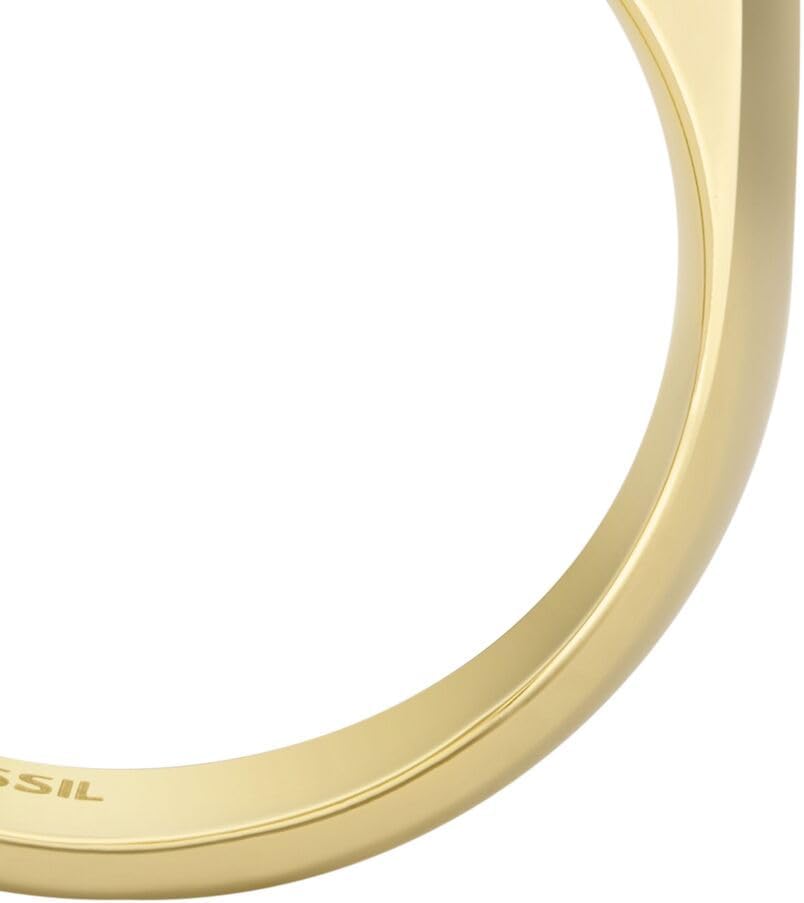 Fossil Women's Heritage Stainless Steel Gold-Tone Ring, Color: Gold (Model: JF04586710)