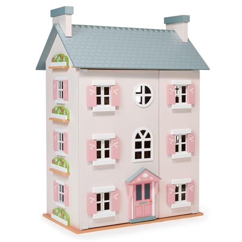 Mentari Toys - Heather Hall - Giant 3 Level Doll House with 8 Rooms - Removable Chimney - Develops Role Play and Imaginative Skills - Age 3+