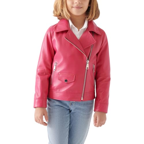 Trifoliate Girls Biker Jacket Fashion Moto Faux Leather Outerwear Jackets for Kids (7-16)2