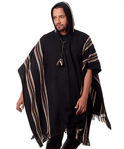 Alpaca Hooded Poncho for Men - Warm and soft - Cloak Cape3