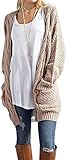 lange strickweste damen Eigenschaften: Vorne Offen Sweater Cardigan, Langarm Strickjacke, Chunky Knit Pullover, Pullover, Loose fit Knitted Oberteile, einfarbiges Design, einfach und stilvoll, kann frei mit Jeans, langen Kleider, Bikershorts, kurzen Röcken kombiniert werden, Stiefeletten und so weiter.