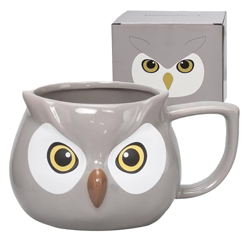 Taza de cerámica con búho 3D 14 oz