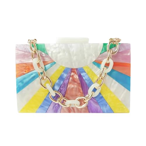 Image of Elegant Ladies Acrylic Evening Clutch Multicolored Bag Box Stylish Marble Purse Handbag for Wedding Banquet Cocktail