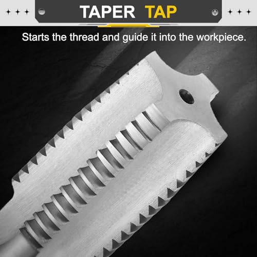 Image of uxcell Hand Taper Tap 1-1 /2 inch-6 UNC 2B Left Hand Thread Taper Style Taps Straight Flute Screw Tapping Threading Tool High Speed Steel HSS6542