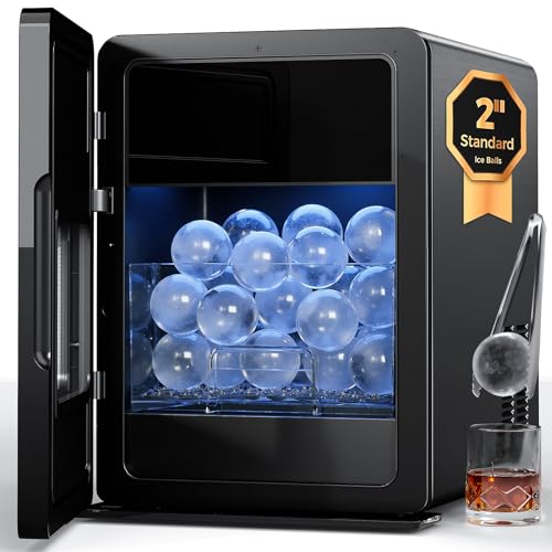 Rellytech 2&rsquo;&rsquo; Ice Ball Maker &ndash; 4 pcs Round Cubes in 35 Mins, 144pcs/Day, Clear Sphere Ice...