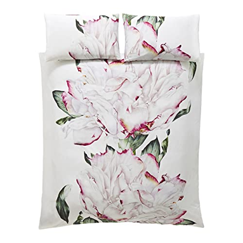 Voyage Maison PARCEVALL PEONY Fuschia Pink 100% Cotton Sateen Duvet Cover Set - SINGLE (137 x 200cm)
