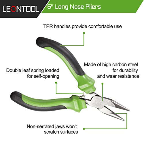 Image of 5 Inch Long Nose Pliers Smooth Jaws Chain Nose Pliers with Spring Jewelry Making Pliers Handcraft Beading Repair Tool Mini Professional Handcraft Tools for Jewelry Making Crafting