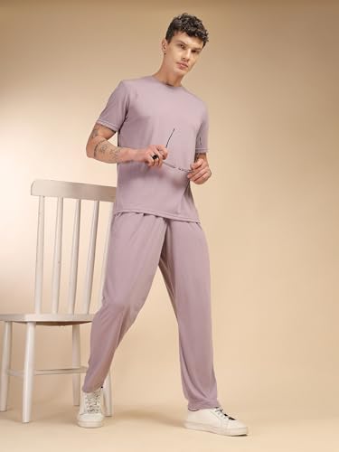 Image of Thomas Scott Men's | Relaxed Fit | Solid | 100% Polyester | Co-Ord Set With Short Sleeve T-Shirt & Trouser