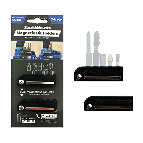 StealthMounts Magnetic Bit Holder for Kobalt (2 Pack) - Black