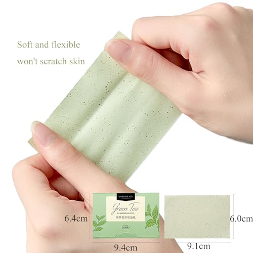 600 Blatt Green Tea Gesicht Blotting-Papiere Öl absorbierende Blätter Ölkontrollpapier für die Pflege fettiger Haut