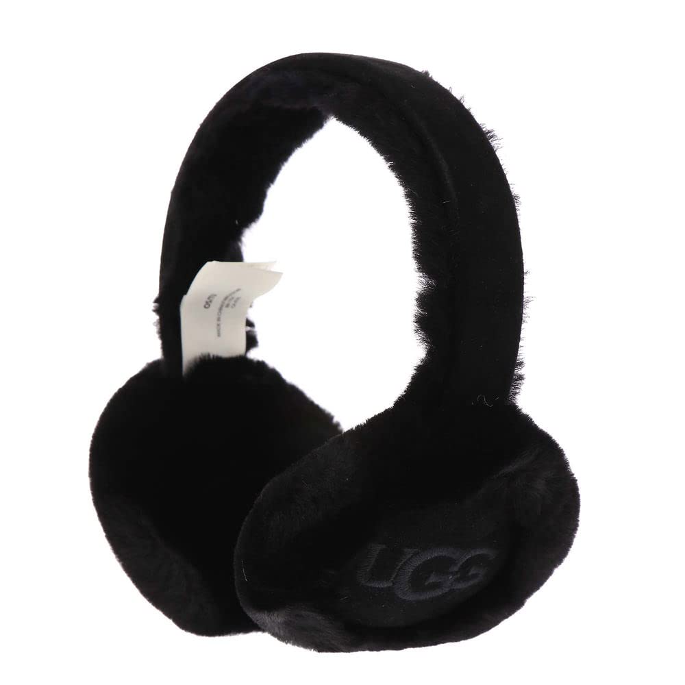 UGG Women's Sheepskin Embroidery Earmuff in Black, O/S