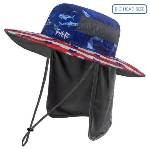 Image of BASSDASH UPF 50+ Sun Fishing Hat Water Resistant with Detachable Neck Flap