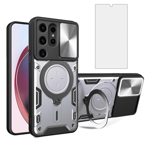 Coque Samsung S24 Ultra antichoc avec protège-caméra coulissant et verre trempé