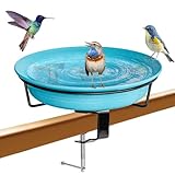 VeyFolzin.st Vogeltränke, Vogeltränke Balkon Groß Balkongeländer Garten Modern Vogelbad, Vogeltränke Groß Frostsicher Winterfest Vogeltränke Hängend für Balkongeländer (Blau)
