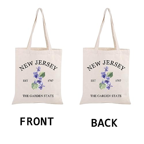 Bolso tote de New Jersey, Estado fundado en 1787 'The Garden State', orgullo de nativos de New Jersey, regalo miniatura 5